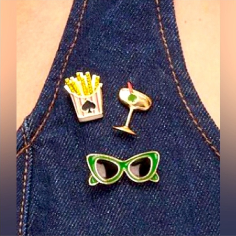 Kate Spade x Target collab Green and Gold Brooch Set of three pins - NWT - Picture 7 of 7